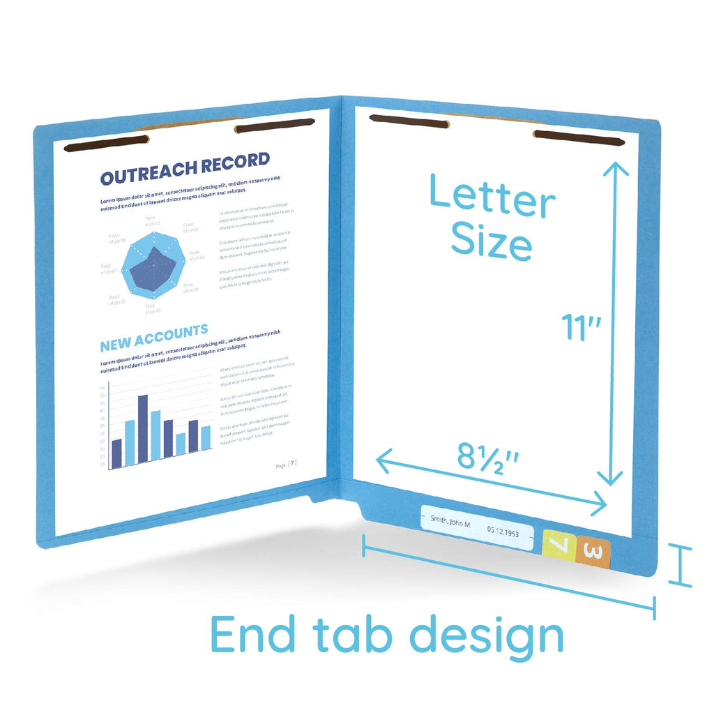 Blue Summit Supplies 100 End Tab Fastener File Folders, Manila