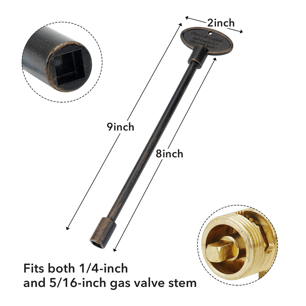 Stanbroil 3-Inch Gas Valve Key Fits 1/4" and 5/16" Turn Ball Valve for Gas Fire Pits and Fireplaces, Polished Chrome