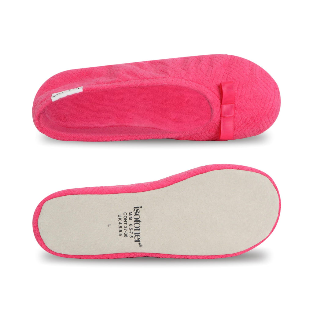 isotoner Women's Diamond Microterry Ballerina Slippers