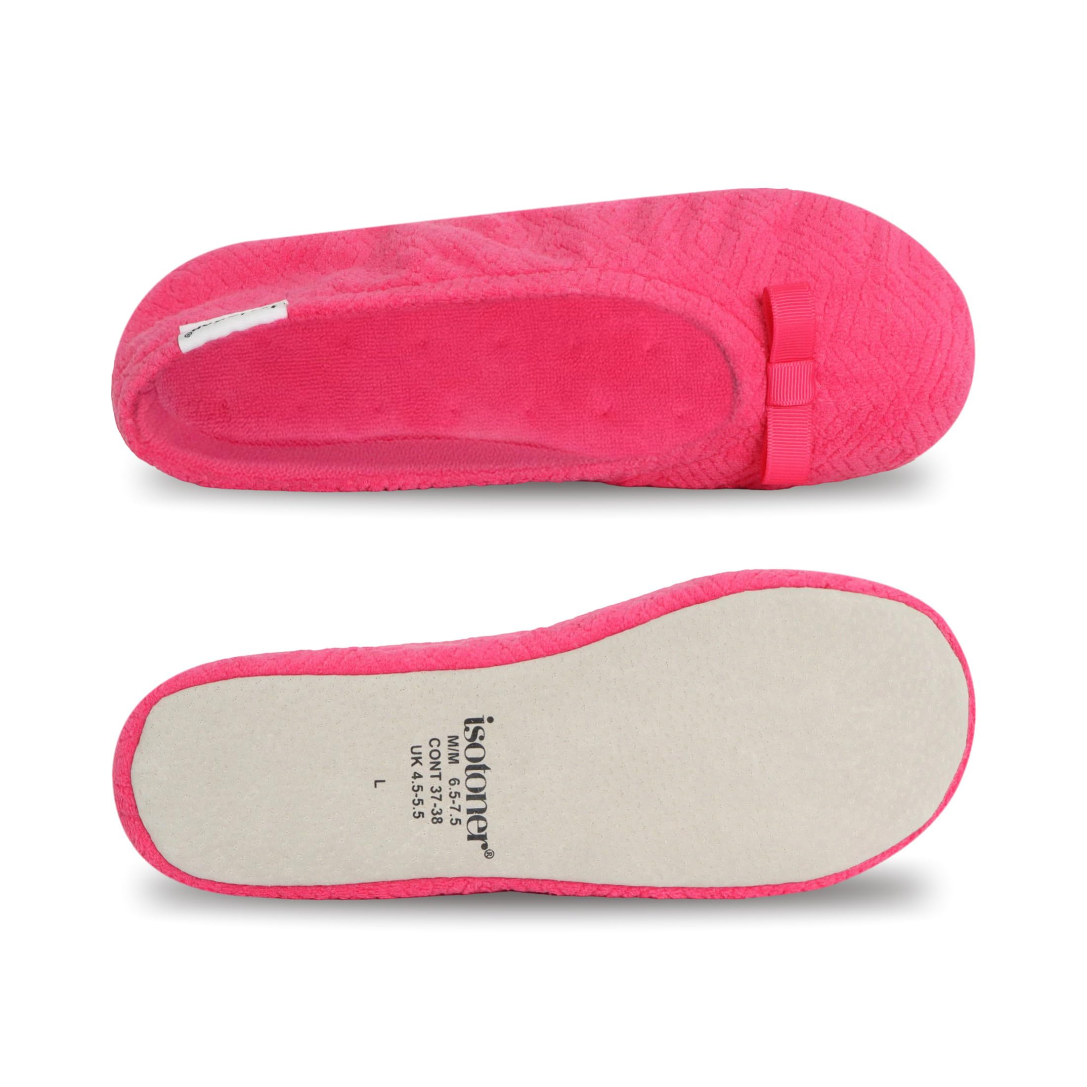 isotoner Women's Diamond Microterry Ballerina Slippers