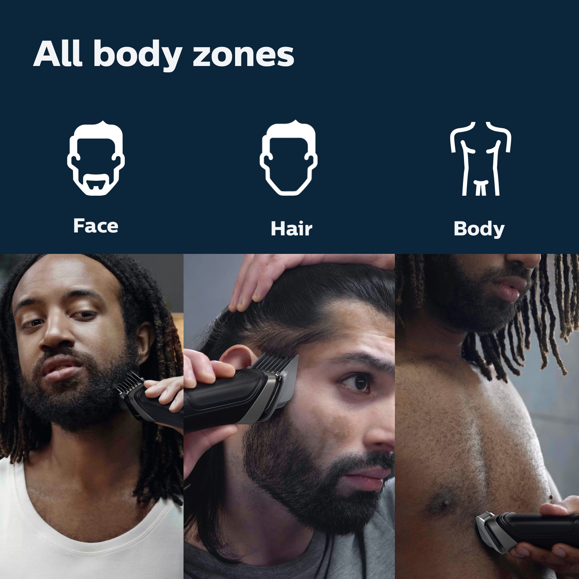 Norelco Philips Multigroom Series 5000 (MG5750/49) 18 Piece, Beard Face, Hair, Body Hair Trimmer for Men - NO Blade Oil