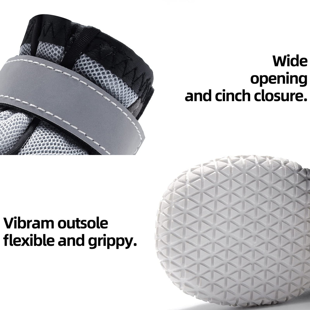 Hcpet Dog Boots, Dog Shoes for Large Dogs, Medium Dog Boots & Paw Protectors, Anti-Slip Dog Booties for Hot Pavement Winter Snow Hiking with Reflective Straps Black Size 1