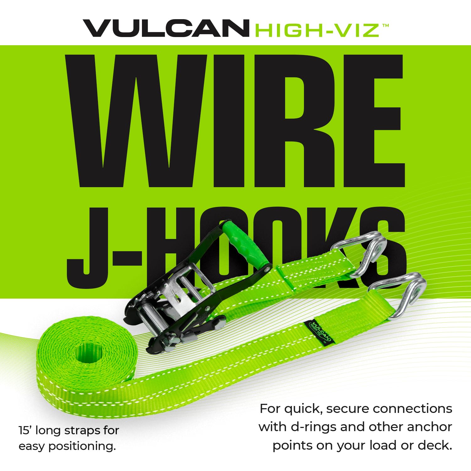 VULCAN Complete Axle Strap Tie Down Kit with Snap Hook Ratchet Straps - Classic Yellow - Includes (4) 22 Inch Axle Straps, (4) 36 Inch Axle Straps, and (4) 8' Snap Hook Ratchet Straps