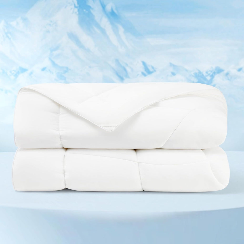 Bedsure Cooling Comforter King Size - Cooling Blankets for Hot Sleepers, Lightweight Comforter for Summer with Dual-Sided Cool Tech, Soft Breathable Cold Blanket for Sleeping, Grey, 102x90 Inches