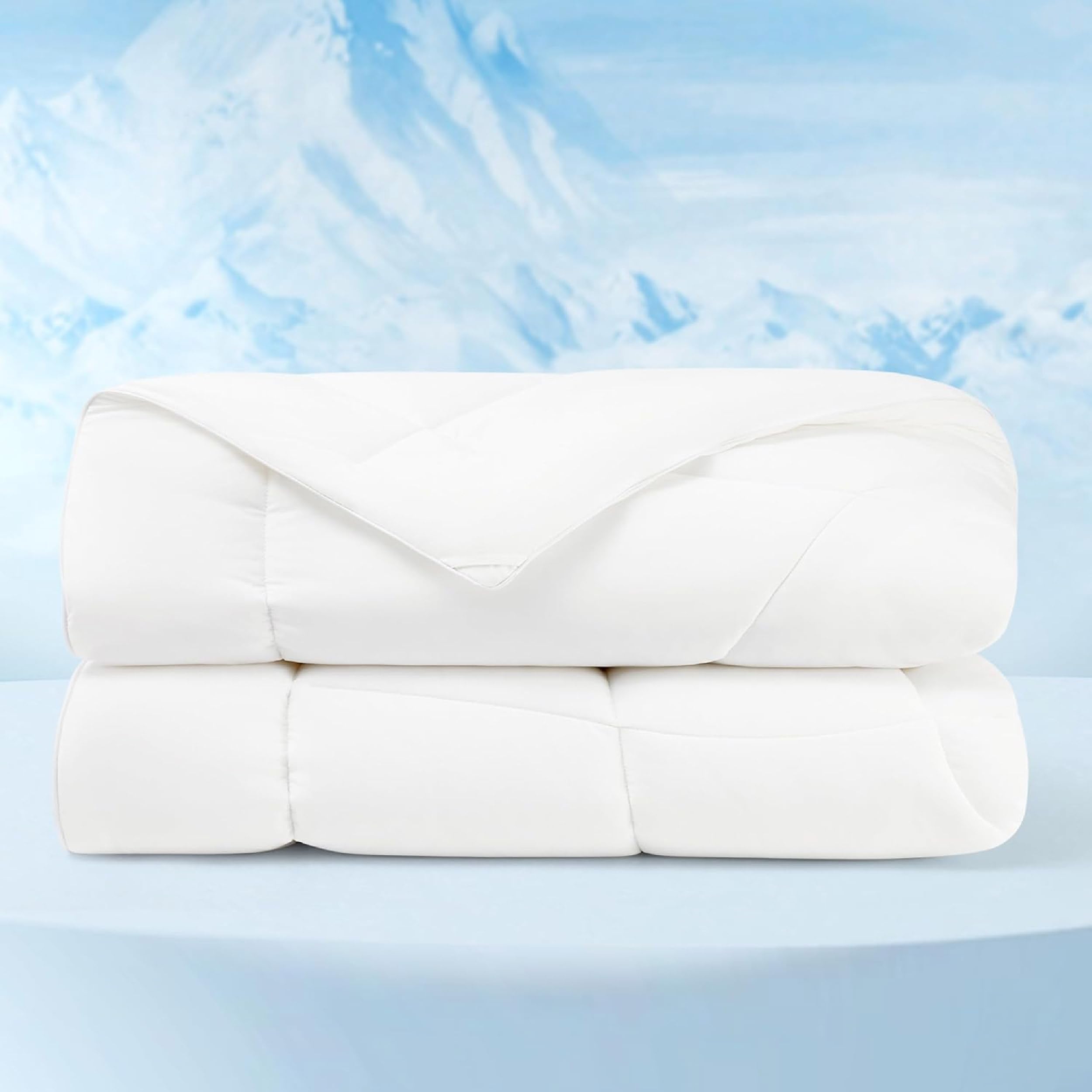 Bedsure Cooling Comforter King Size - Cooling Blankets for Hot Sleepers, Lightweight Comforter for Summer with Dual-Sided Cool Tech, Soft Breathable Cold Blanket for Sleeping, Grey, 102x90 Inches