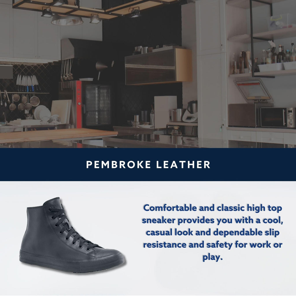 Shoes for Crews Unisex Slip-Resistant High-Top Work Sneakers – Comfortable, Water-Resistant Women's & Men's Shoes for Hospitality, Administrative Roles & More - Pembroke