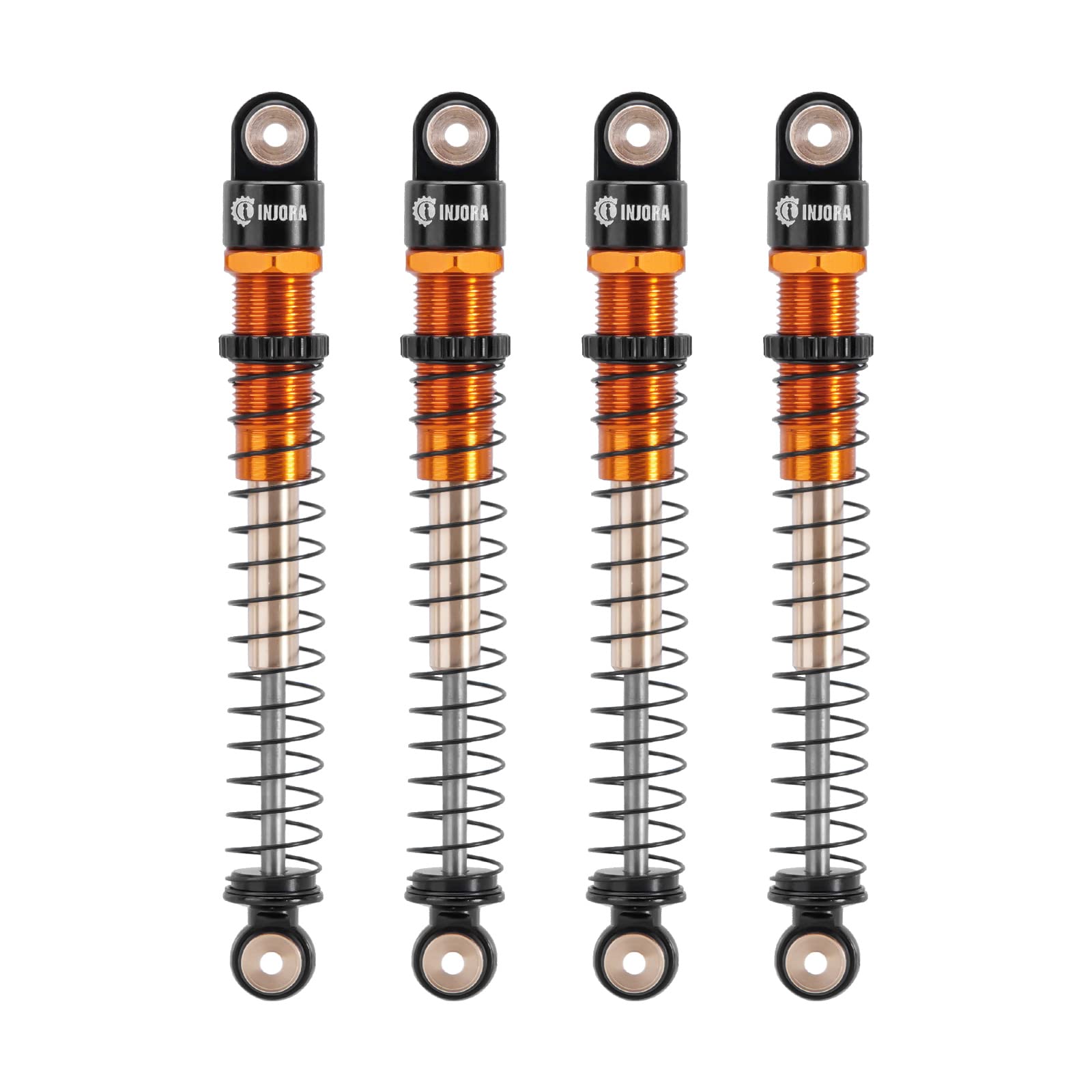 INJORA 51mm Shocks-Long Travel Threaded Double Barrel Damper for Axial AX24 SCX24 Upgrade 1/24 RC Crawler（Gold）