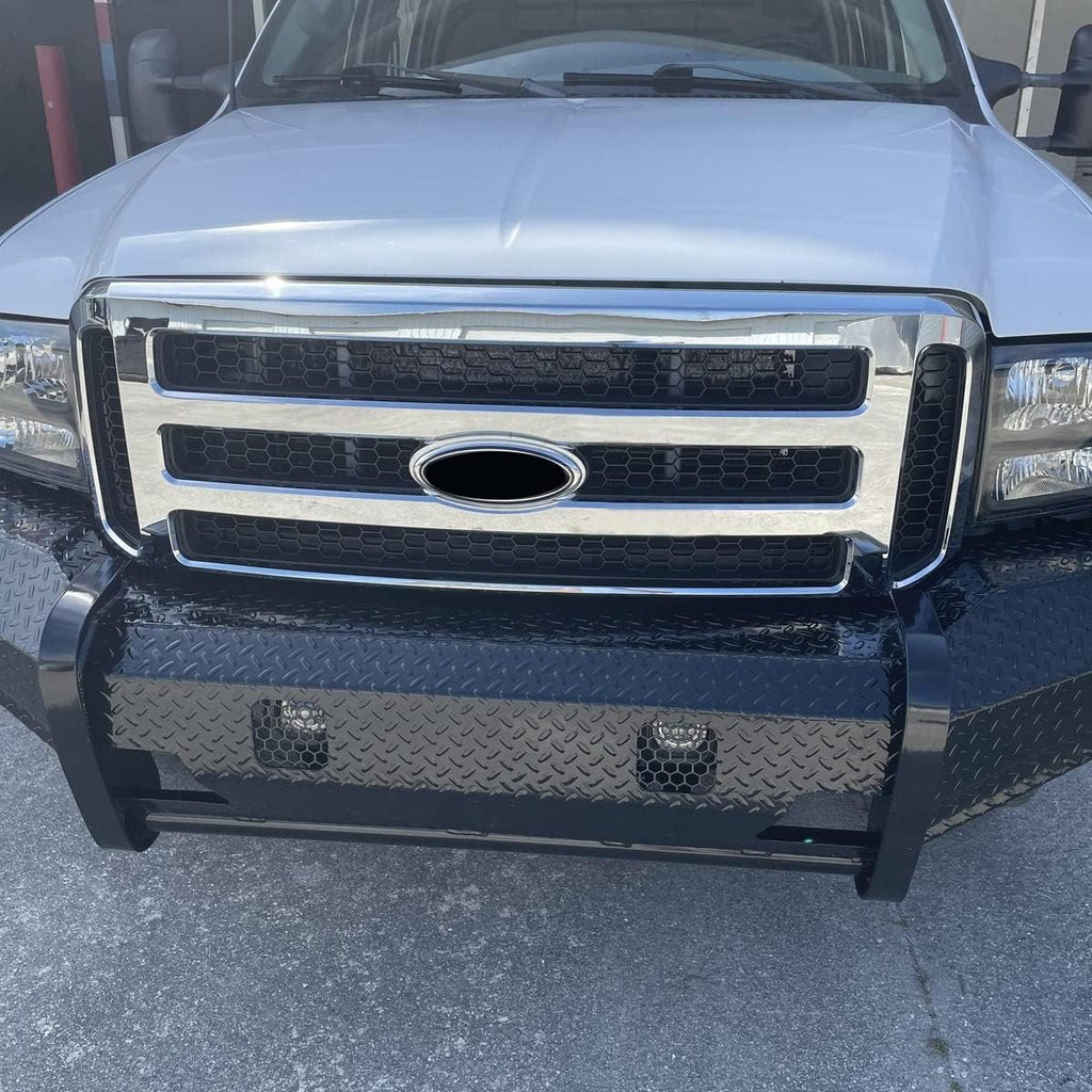HECASA Front Grille Compatible with 1999-2004 Ford Super Duty F-250 F-350 Excursion (New Front Chrome Grille) 2006 Style W/Detachable Mesh Insert