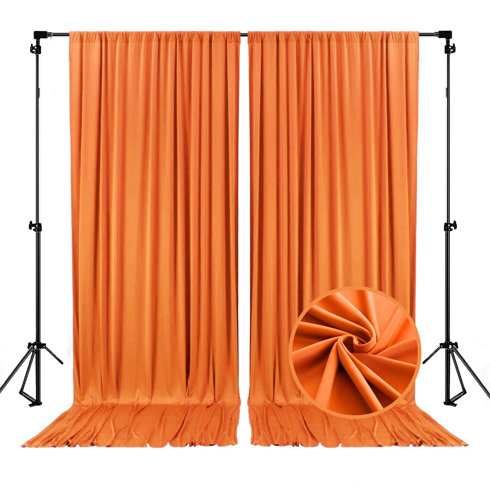 10 x 10 Feet Black A Backdrop Curtain for Partie, Background Curtains for Photoshoot, Birthday, Wedding, Halloween, Thanksgiving, Christmas, New Year Party Decorations 5Ft x 10Ft, 2 Panels