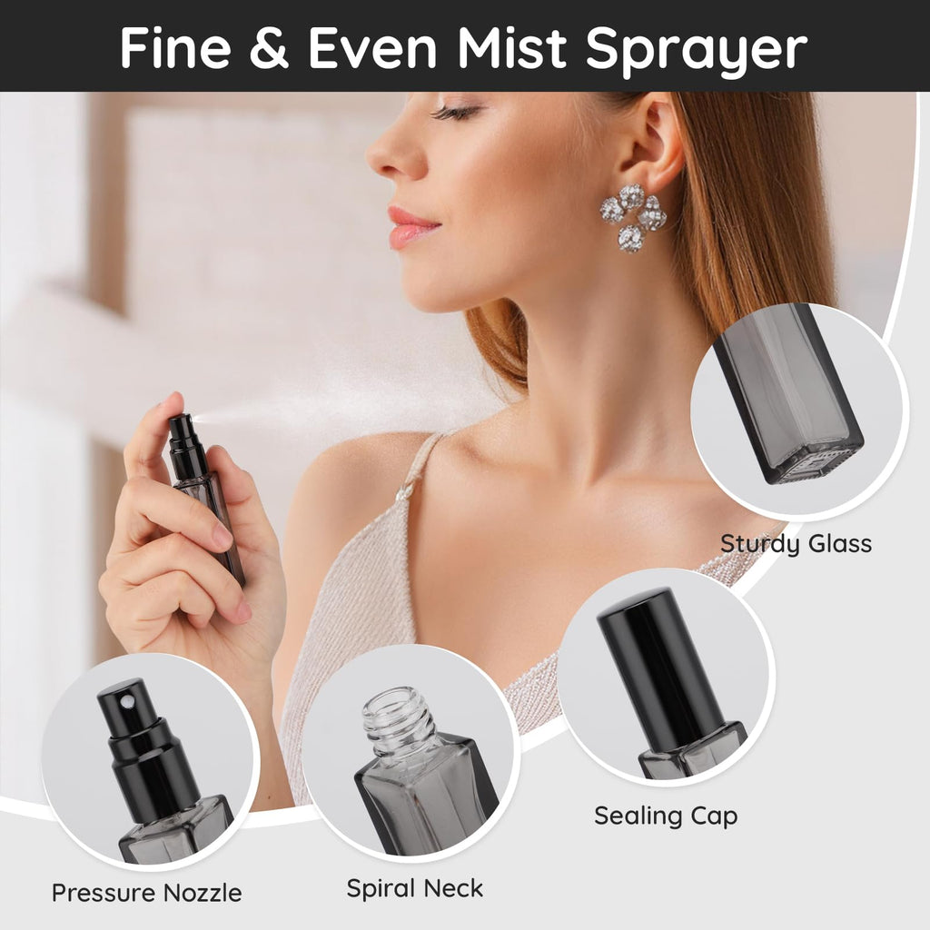 Segbeauty 0.34oz Mini Perfume Spray Bottles, 10Pack 10ml Glass Travel Perfume Atomizer Refillable, Small Empty Cologne Atomizer for Frangrance, Sample Cologne Bottles Sprayer with Refill Tool