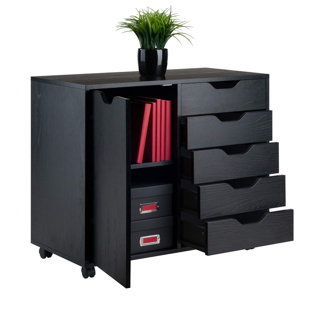 Winsome Halifax Mobile Storage Cabinet with Doors & Drawers, Stylish & Functional Home Storage Cabinet for Filing, Kitchen Organization, Moveable Furniture for Office, Dorms, Apartments