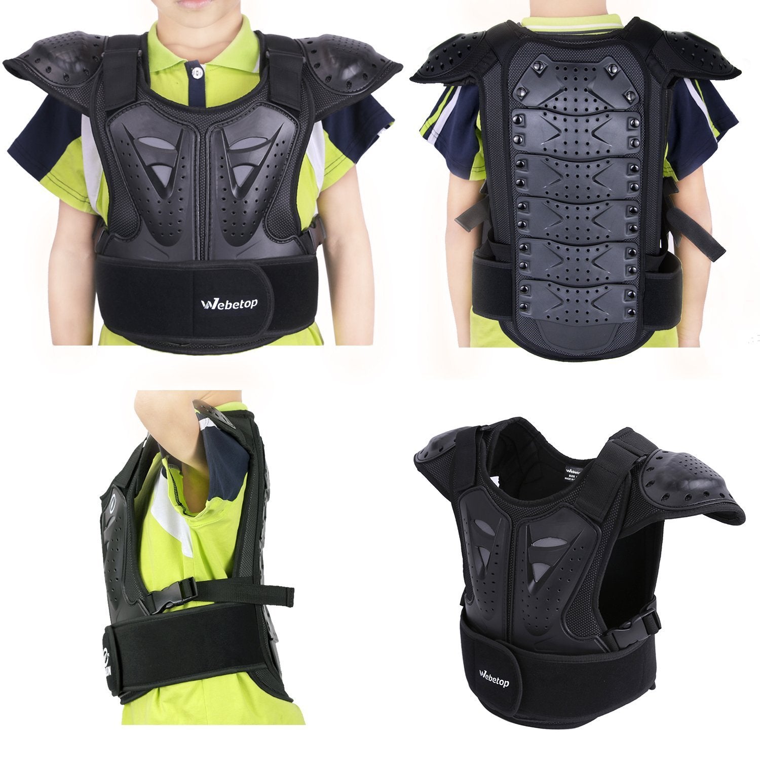 Webetop Kids Chest Protector Motocross Dirt Bike Body Chest Spine Protector Vest Gear for ATV MTB Skiing