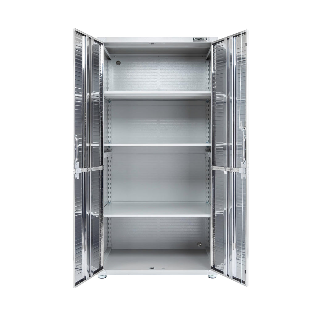 Seville Classics UltraHD Solid Steel Lockable Metal Storage Cabinet Locker Organizer, w/Adjustable Shelves for Garage, Warehouse, Office, Classroom, Granite, 30" W x 18" D x 72" H