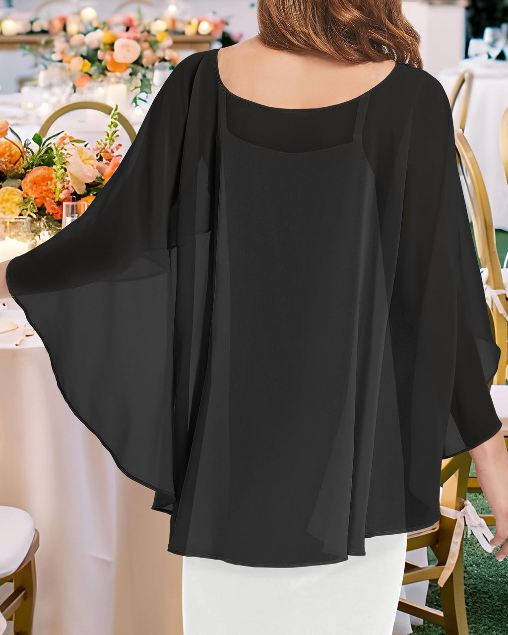 Womens Capelets Shawls and Wraps for Evening Dress Chiffon Capes Wedding Cover Up