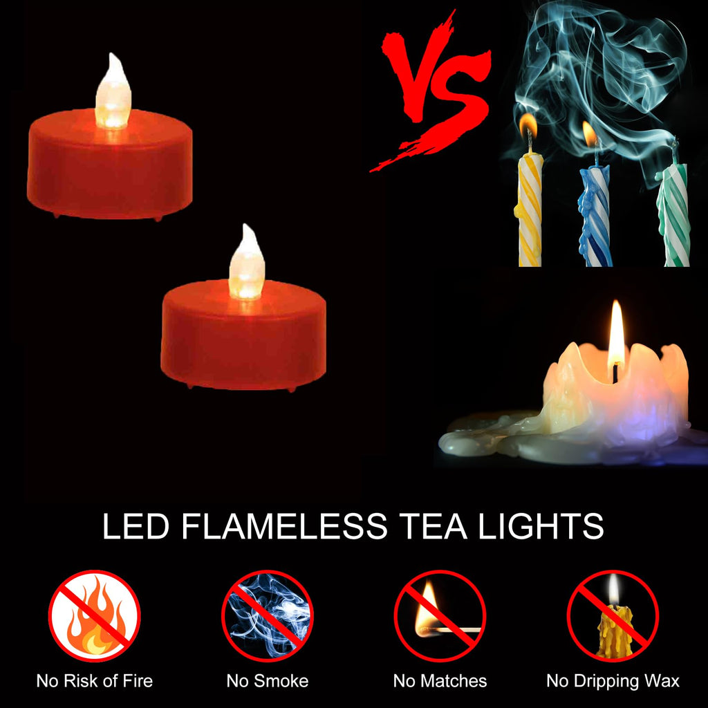 Tea Light Candles with Remote Control,Flickering Flameless LED Candle,Long Lasting 400+Hours,Battery Operated with Timer for Home Decoration Seasonal &Festival Celebration Warmyellow (5pcs)