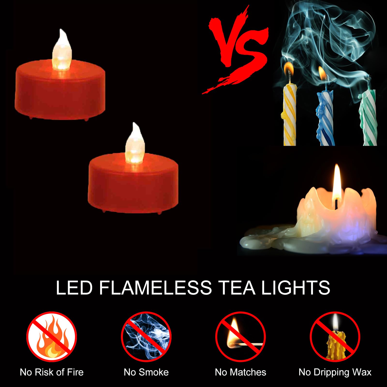 Tea Light Candles with Remote Control,Flickering Flameless LED Candle,Long Lasting 400+Hours,Battery Operated with Timer for Home Decoration Seasonal &Festival Celebration Warmyellow (5pcs)