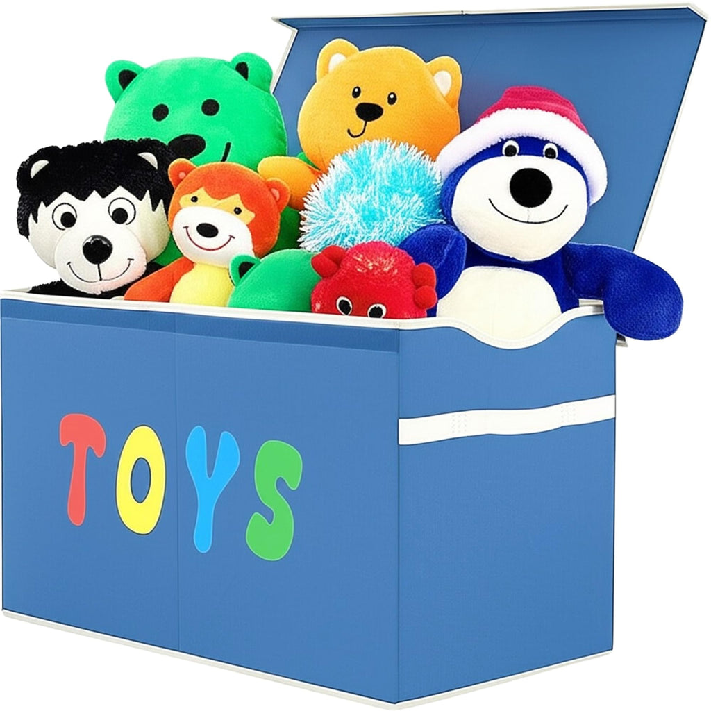 YOLOXO Toy Box Chest, Collapsible Sturdy Storage Bins with Lids, Extra Large Kids Toy Storage Organizer Boxes Bins Baskets for Kids, Boys, Girls, Nursery Room, Playroom, Closet (BLACK)