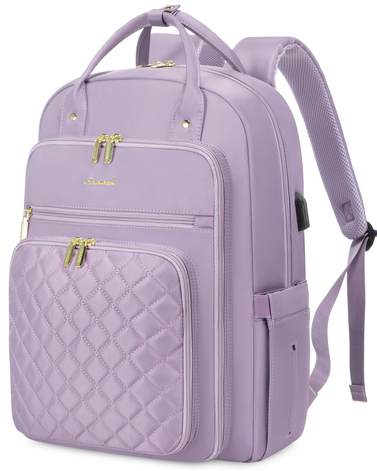 LOVEVOOK Laptop Backpack for Women, Water Resistant Travel Work Backpacks Purse College Business Teacher Nurse Computer bag with USB Charging Port