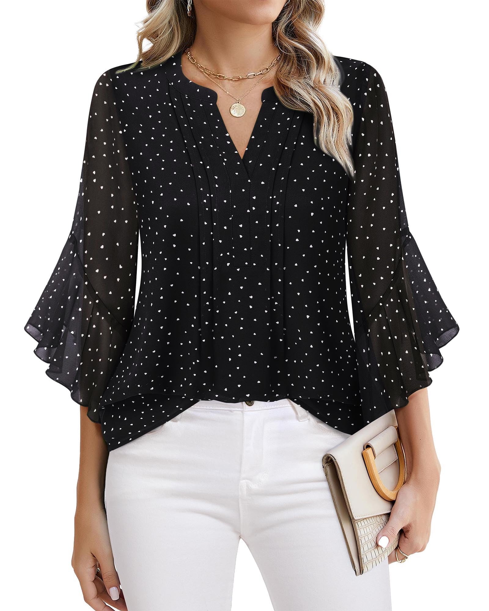 Timeson Women's 3/4 Sleeve Top | Dressy, Casual