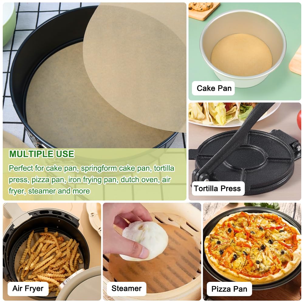 BOYAN 6 Inch Parchment Paper Rounds, Set of 220, Hamburger Patty Paper/Burger Press Paper, Non Stick Small Pre-cut Round Parchment Paper for Cake Pan, Springform Pan, Burger Patty Maker and More
