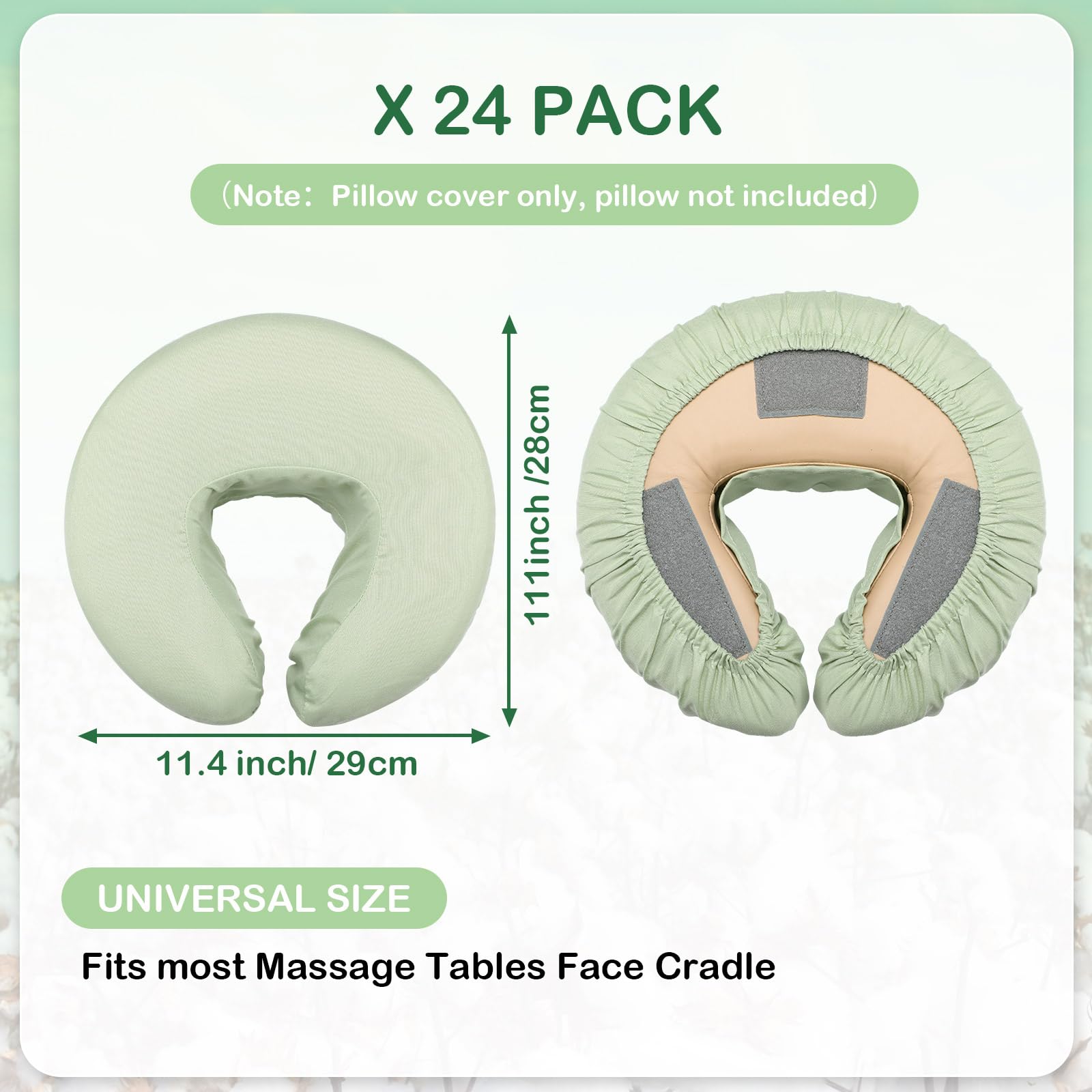 Macarrie 24 Pcs Face Cradle Covers for Massage Table Microfiber Reusable Soft Thicker Massage Table Headrest Covers Bulk Oil Proof Cradle Head Rest Sheets for Spa Beauty Salons(Beige)