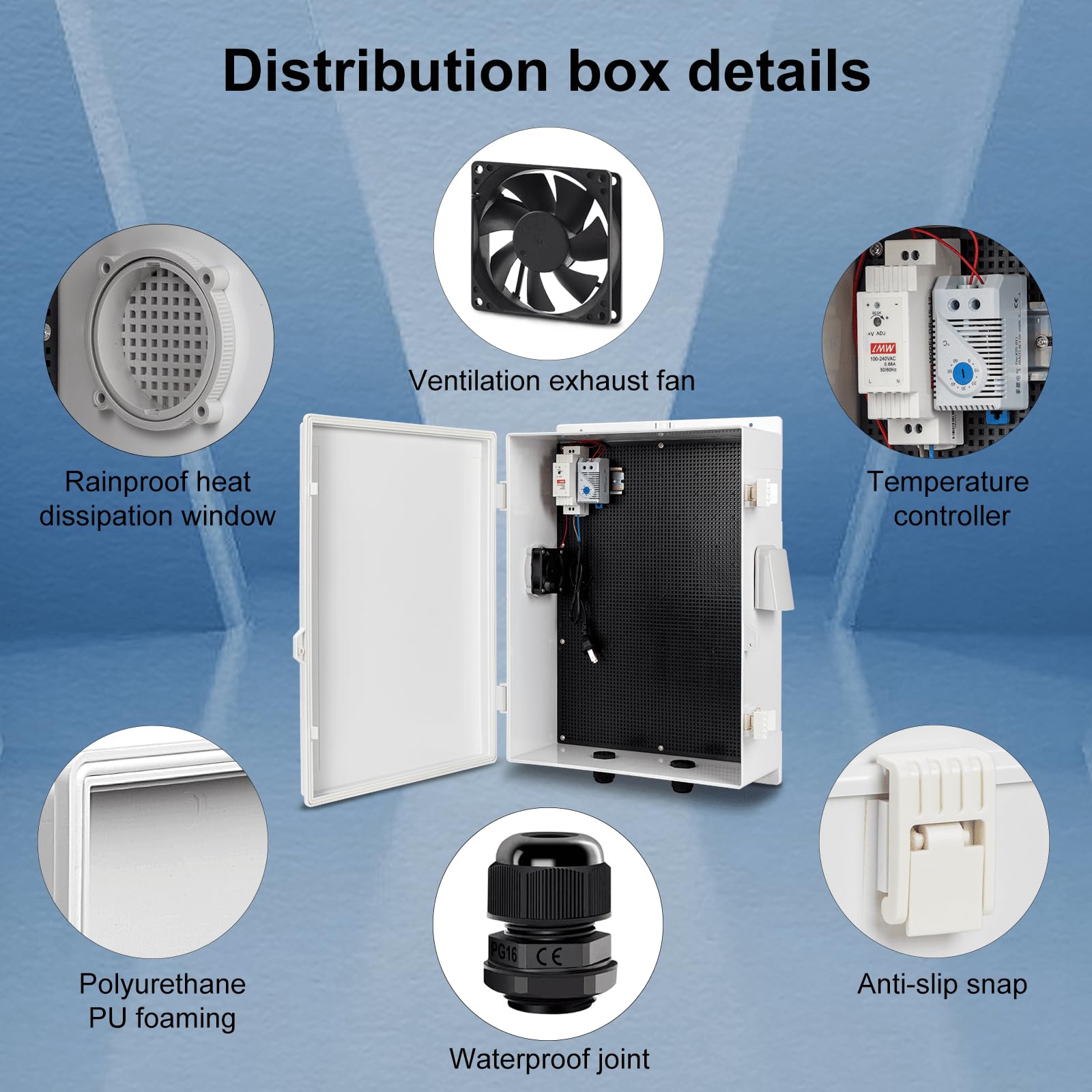 Namunanee Outdoor Electrical Junction Box, ABS Water Resistant Enclosure with Internal Mounting Panel & Hinged Cover, 9.2" H* 7" L* 4.6" W