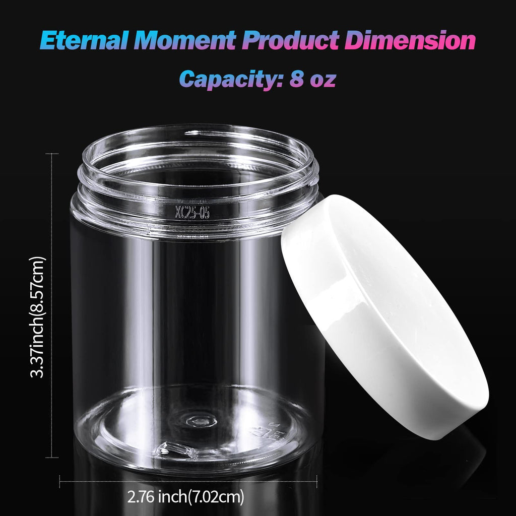 Eternal Moment 36 Pack 1 OZ Plastic Jars Round Clear Cosmetic Container Jars with Lids, Perfect for Lotion, Cream, Ointments, Makeup, Eye Shadow, Rhinestone, Samples, Pot, Travel Storage