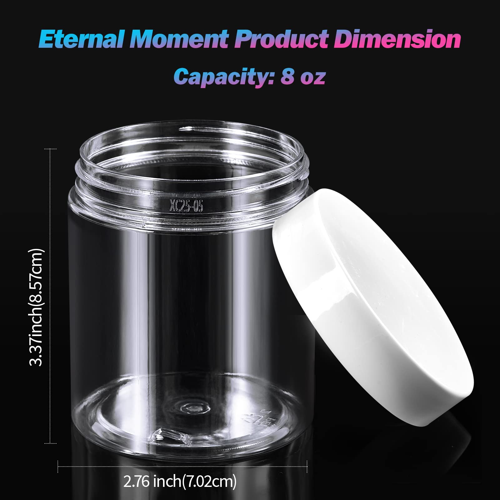 Eternal Moment 36 Pack 1 OZ Plastic Jars Round Clear Cosmetic Container Jars with Lids, Perfect for Lotion, Cream, Ointments, Makeup, Eye Shadow, Rhinestone, Samples, Pot, Travel Storage