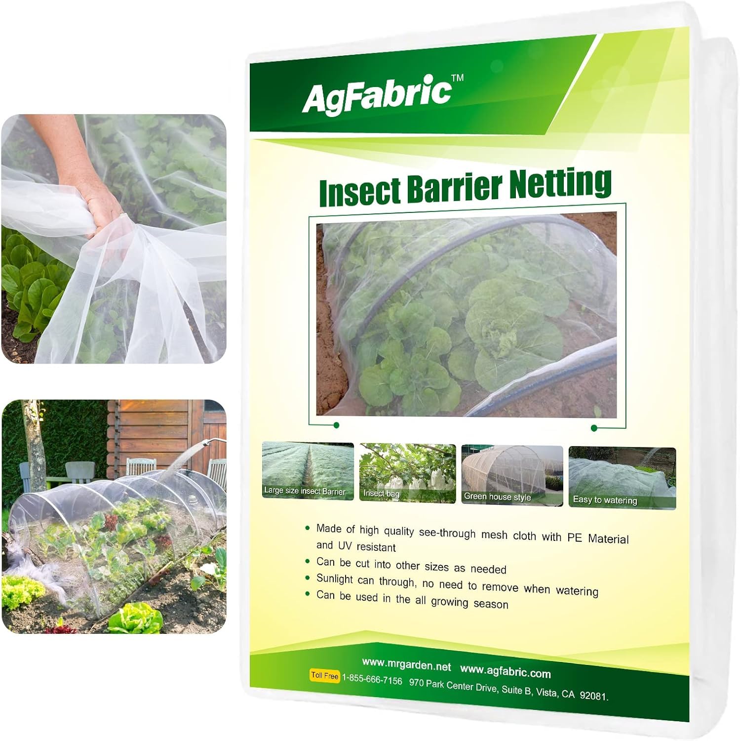 Agfabric Garden Netting 3.9x9.5' Insect Pest Barrier Netting for Garden Protection,Plant Cover Row Cover Mesh Netting for Vegetables Fruit Trees and Plants,White