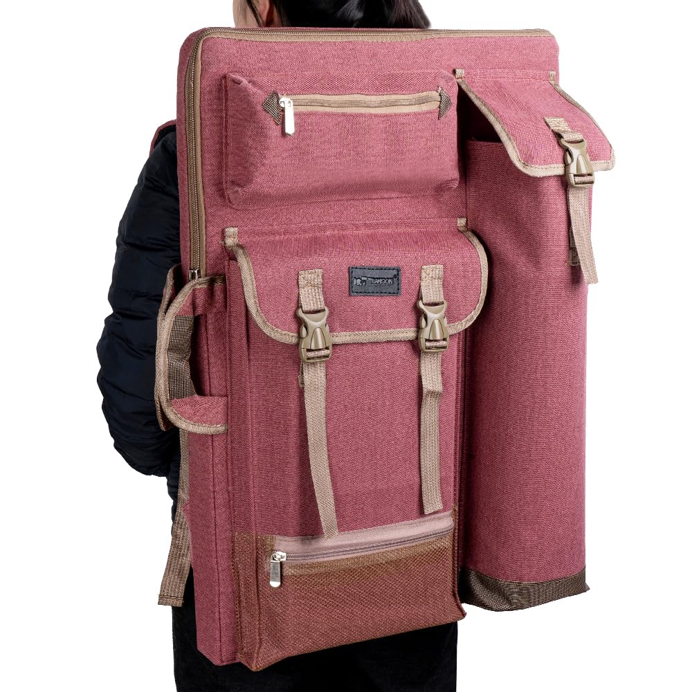 TRANSON Art Portfolio Case Artist Backpack Canvas Bag Large 26” x 19.5”