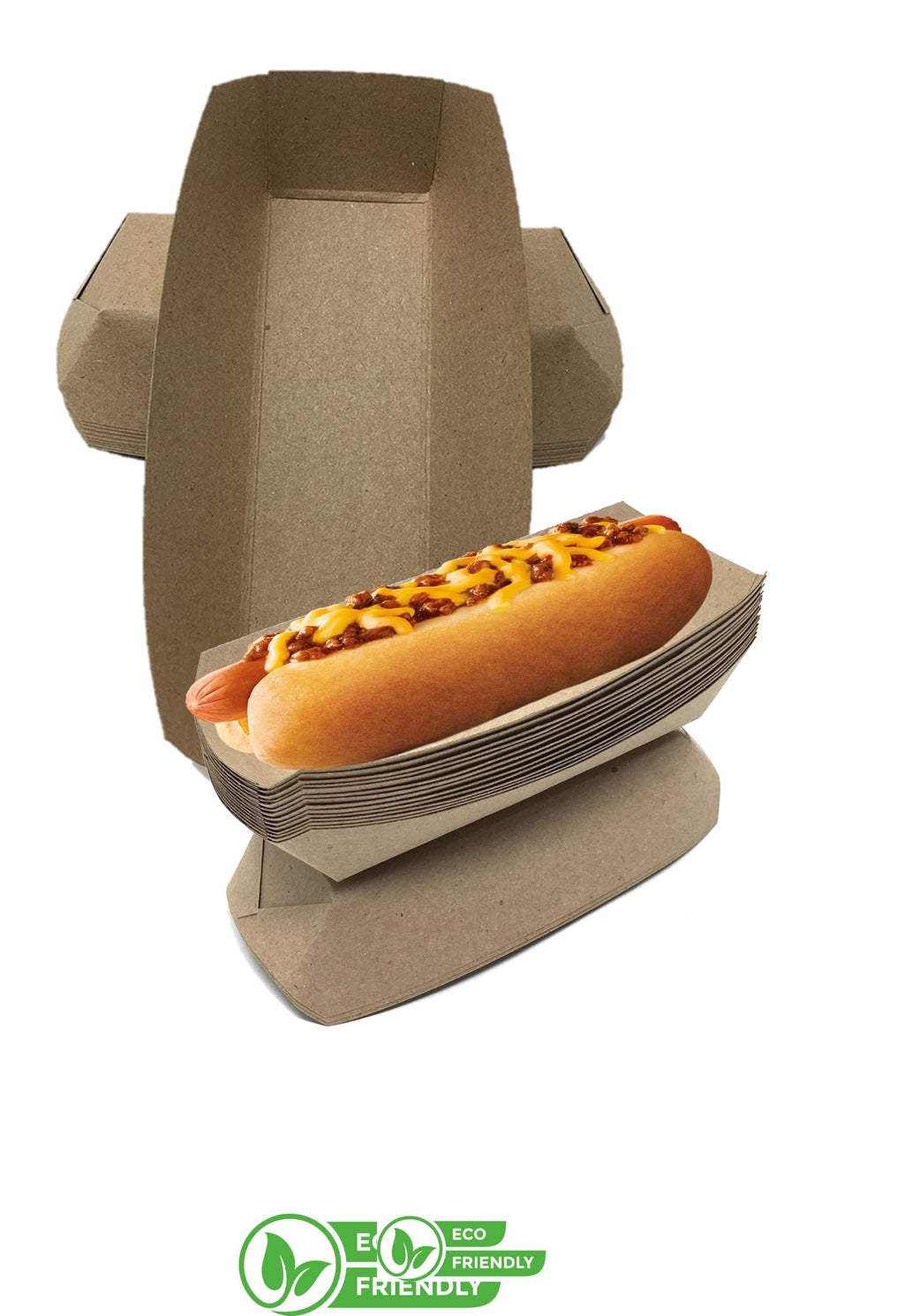 Mr Miracle 7 Inch Paper Hot Dog Tray in Kraft Paper. Pack of 25. Disposable, Recyclable and Fully Biodegradable. Made in USA