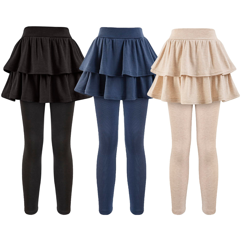 Girls School Uniform Pants Leggings with Skirts Stretch Warm Jegging 4-12 Years