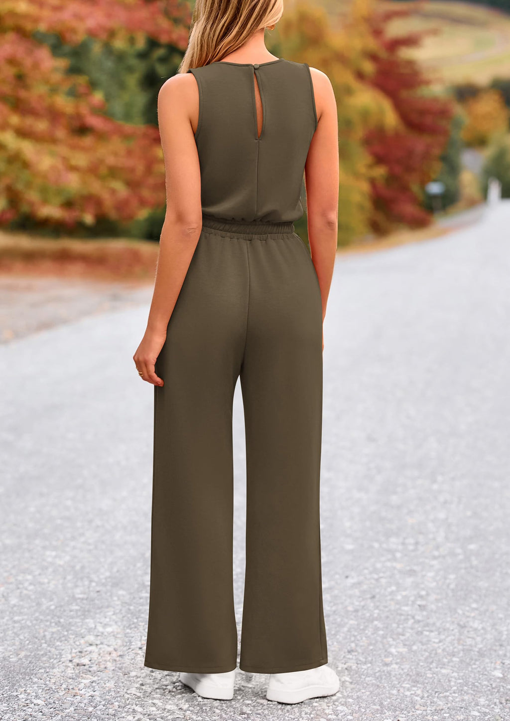 PRETTYGARDEN Jumpsuits for Women Casual 2026 Summer Sleeveless Wide Leg Pants Rompers One Piece Beach Vacation Spring Outfits