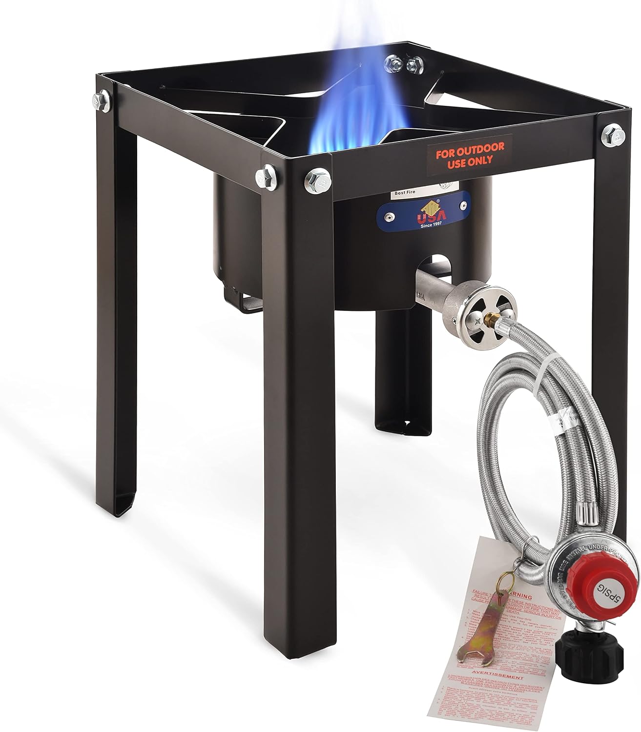 ARC 55,000BTU Propane Burner Camping Stove,Outdoor Gas Stove Burner Cooker for Cooking for Turkey Fry,Homebrewing,Crawfish Boil,and More!
