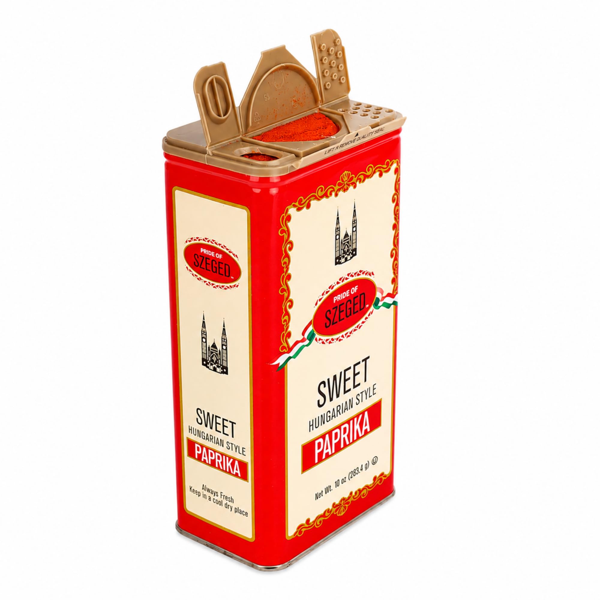 Pride of Szeged Hot Paprika Powder, Bright Red, 4 oz. Tin, 1-Count