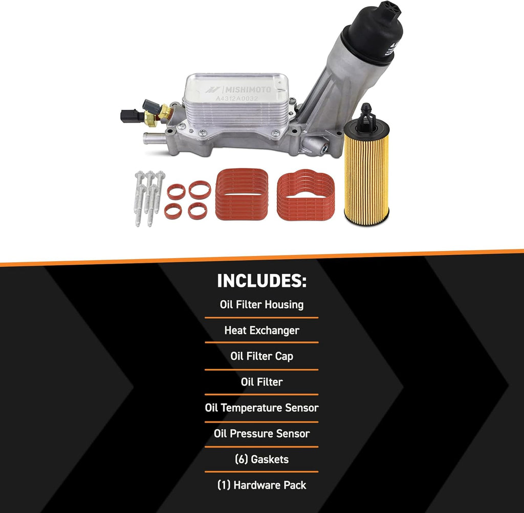 Mishimoto Aluminum Oil Filter Housing Kit, Compatible with Pentastar 3.6L & 3.2L, 2011-2017