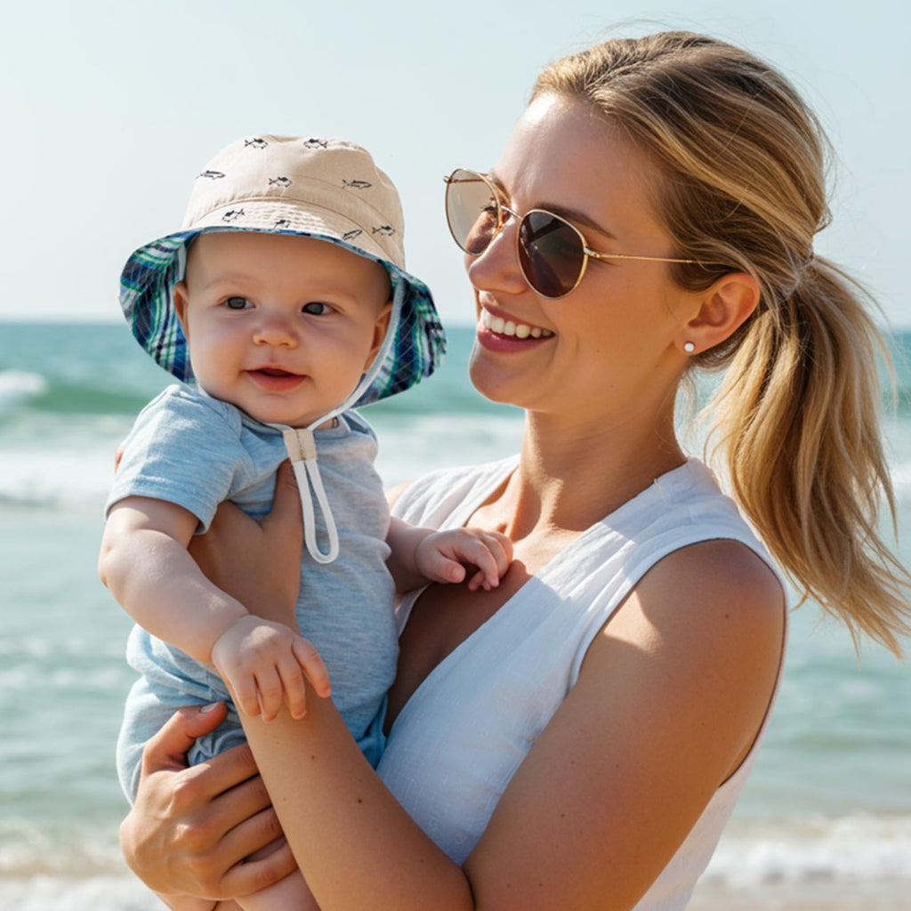 Durio UPF 50+ Beach Baby Sun Hat Sun Protection Cute Wide Brim Summer Baby Boy Bucket Hats Toddler Sun Hats for Girl