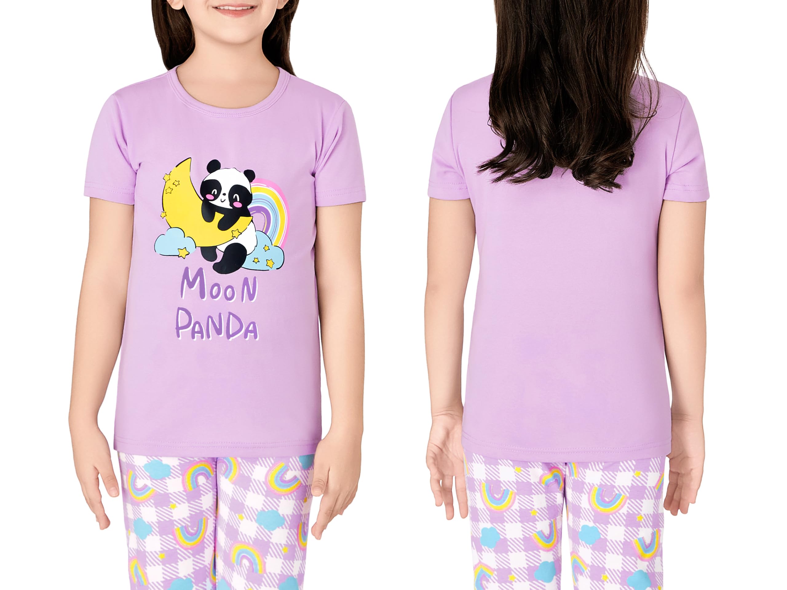 Topgal Little & Big Girls Cotton Knit Pajama 3-Piece Shorts Pants Summer PJ Set Size 4-14