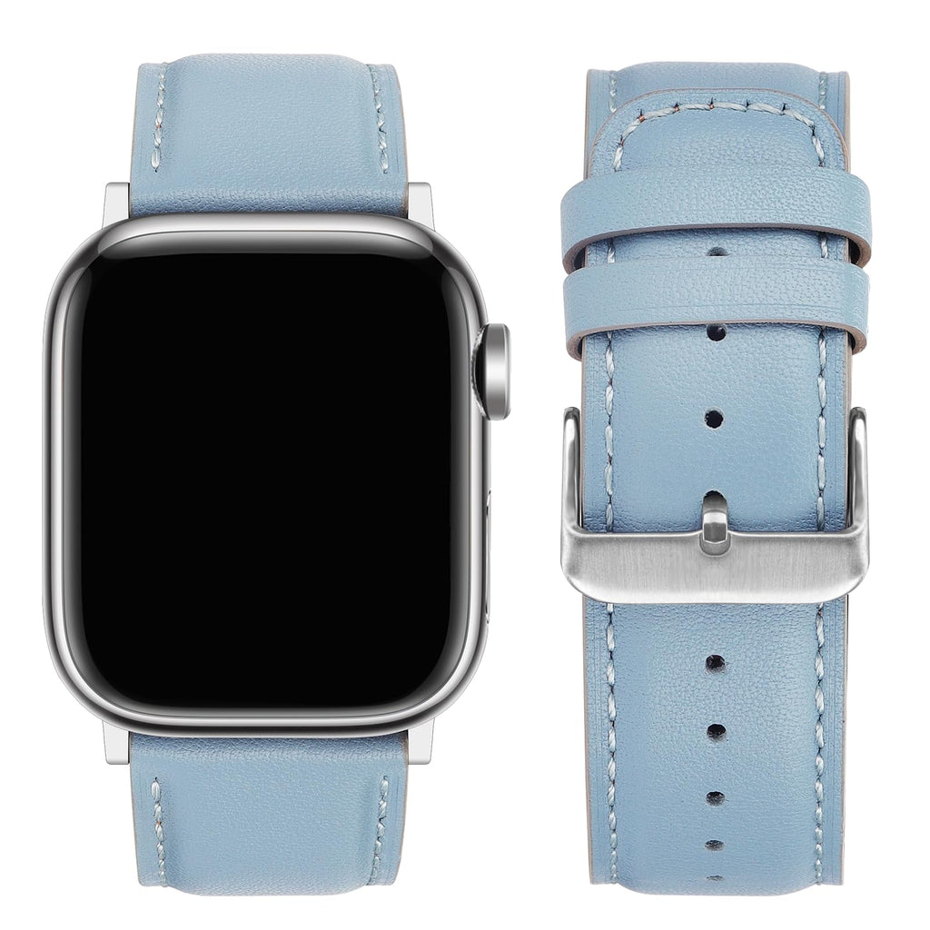 Tasikar Bands Compatible with Apple Watch Band 42mm (Series11/10) 41mm 40mm 38mm Men Genuine Leather Replacement Bands Compatible with Apple Watch SE Series 11 10 9 8 7 6 5 4 3, Black