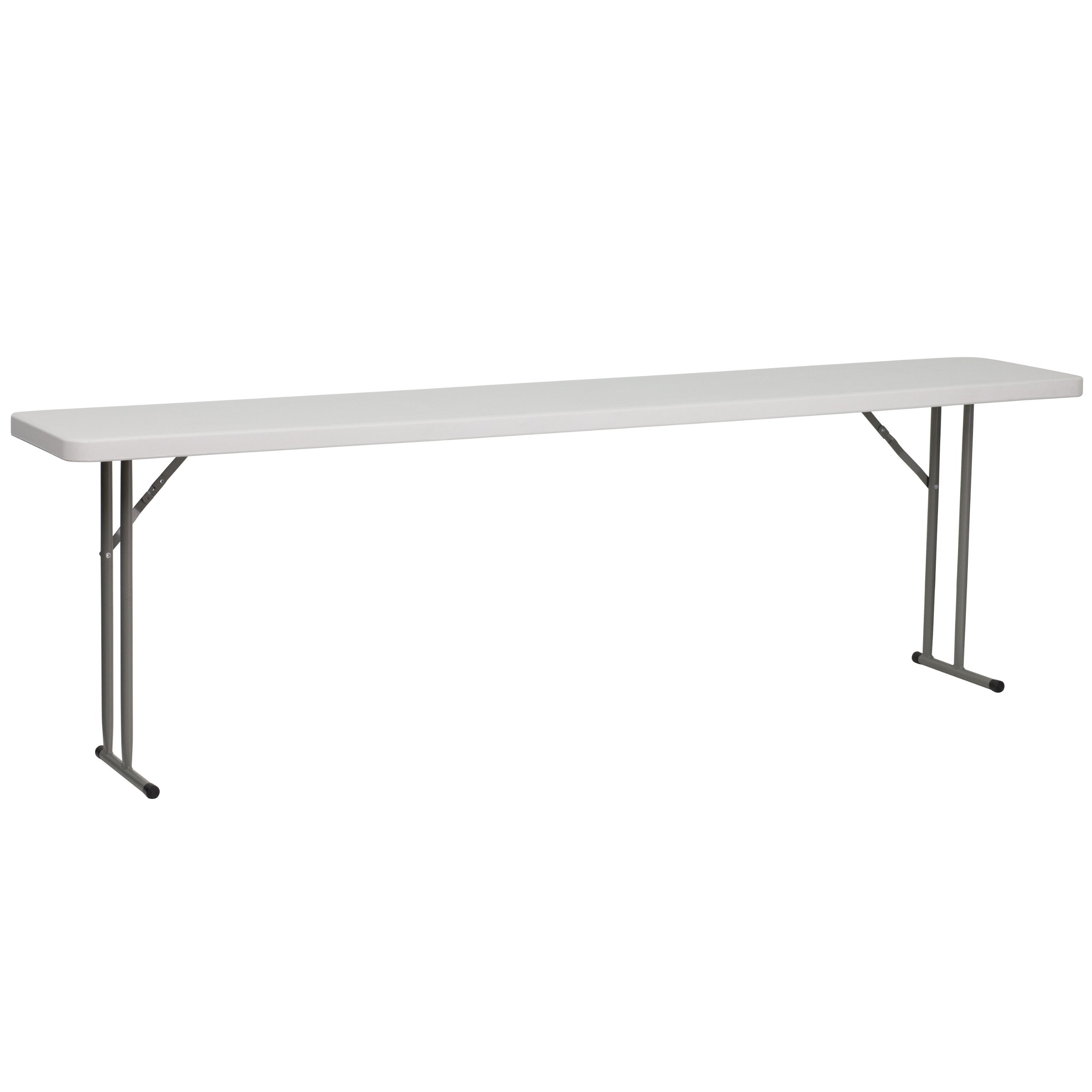 EMMA + OLIVER 5' Rectangular Plastic Folding Table, Long Plastic Foldable Table for Residential Indoor/Outdoor Events, White