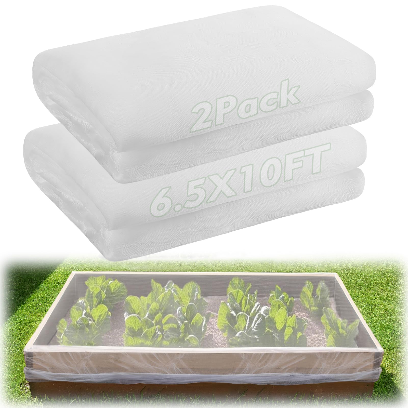 4x10ft Garden Netting - Ultra Fine Mesh Plant Covers to Keep Small Animals Pest Out, Bird Barrier for Protecting Vegetables Fruits Flowers Raised Beds (Without Support Pole)