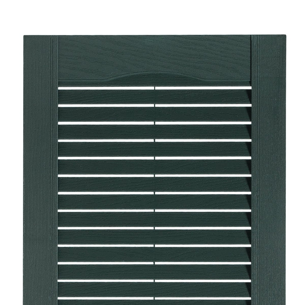 Exterior Solutions Standard Louver Exterior Vinyl Window Shutters, Black (Pair), 15 Inch x 35 Inch