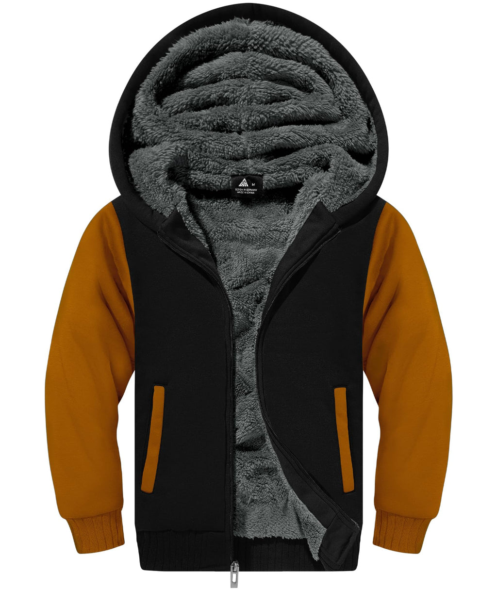 GEEK LIGHTING Boys Sherpa Lined Hoodie Kids Fleece Sweatshirt Full Zip Hooded Jacket