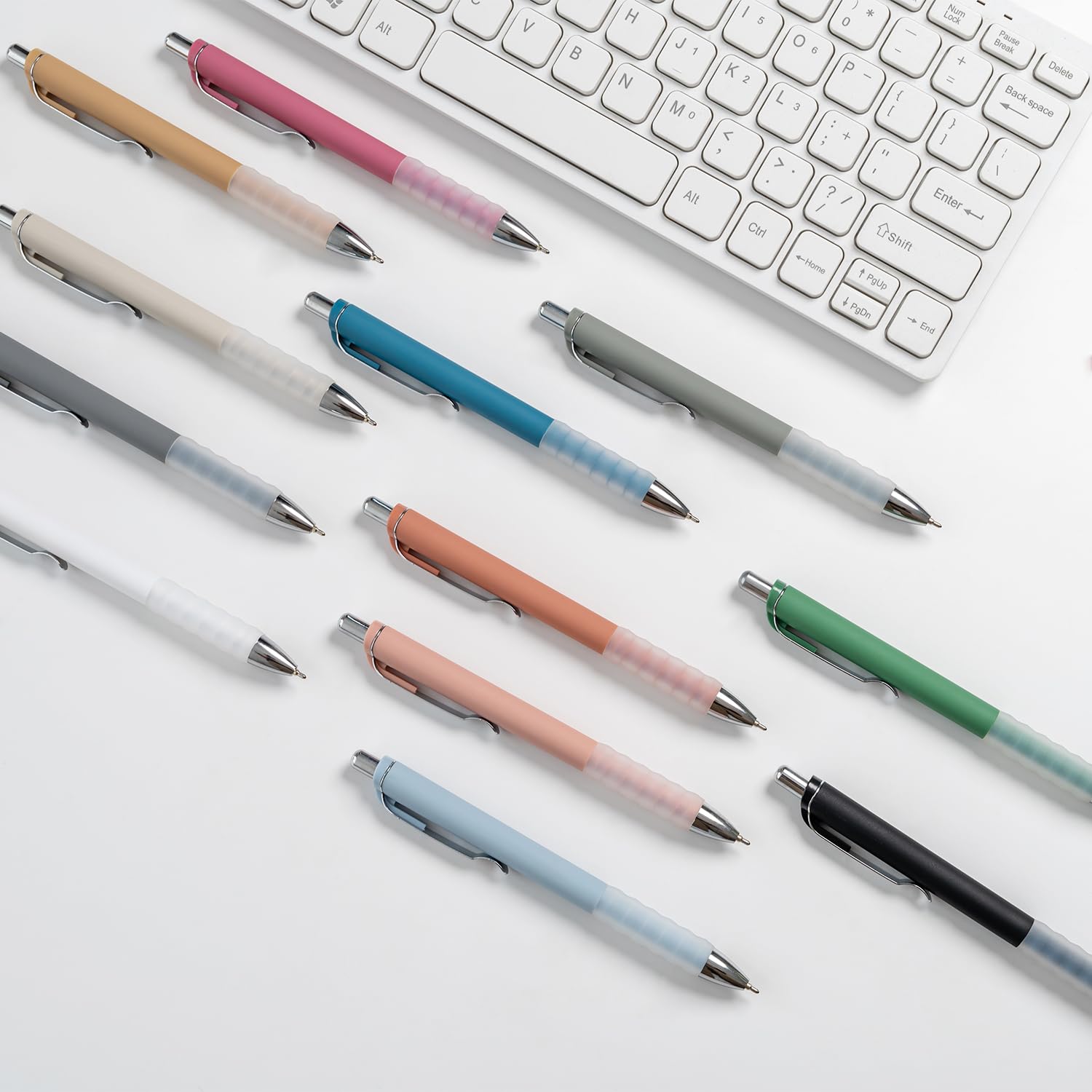 Linbsunne Ballpoint Pens Medium Point 1mm Pen with Super Soft Grip Ball Point Pen for Men Women Retractable Pens (Blue Ink+Black Ink+Red Ink)
