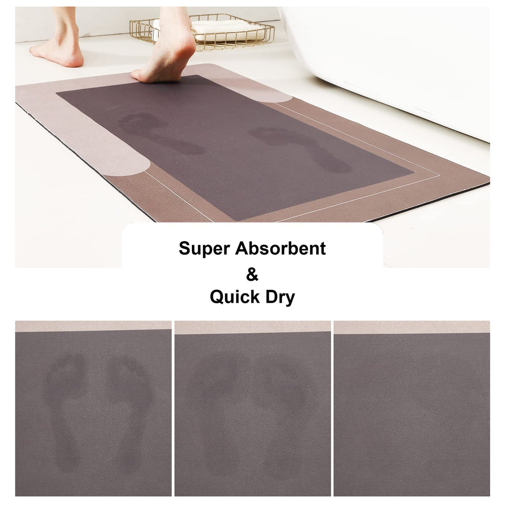 HelloTree 2Pcs Ultra Soft Napa Skin Bath Mat and U-Shaped Toilet Rug, Water Absorbent and Non Slip Shower Bath Rug for Bathroom, Tub and Shower - 20"x32"+20"x24", Blue