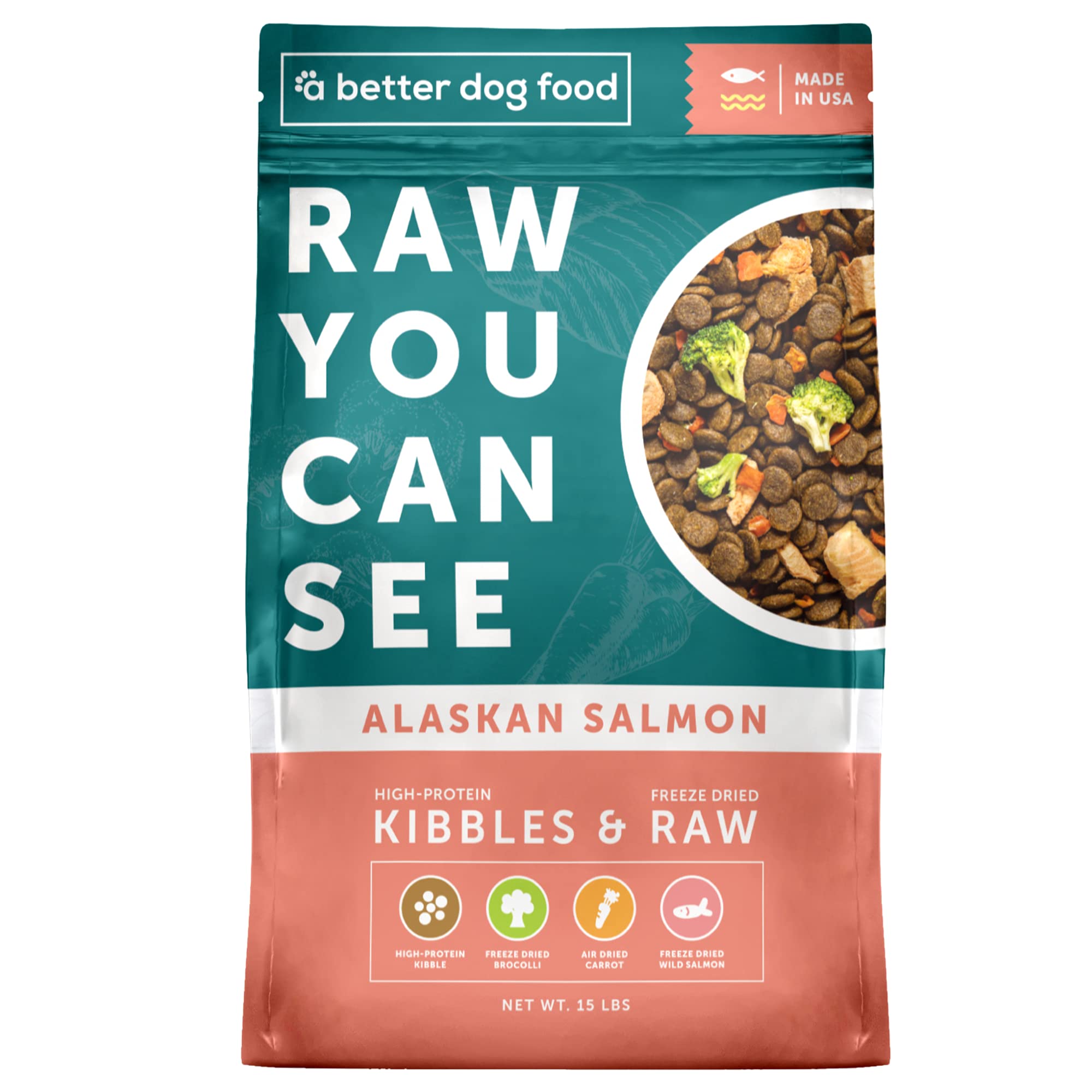 A Better Dog Food | Chicken Dry Dog Food | Raw You Can See | High Protein Kibble + Freeze Dried Raw Dog Food