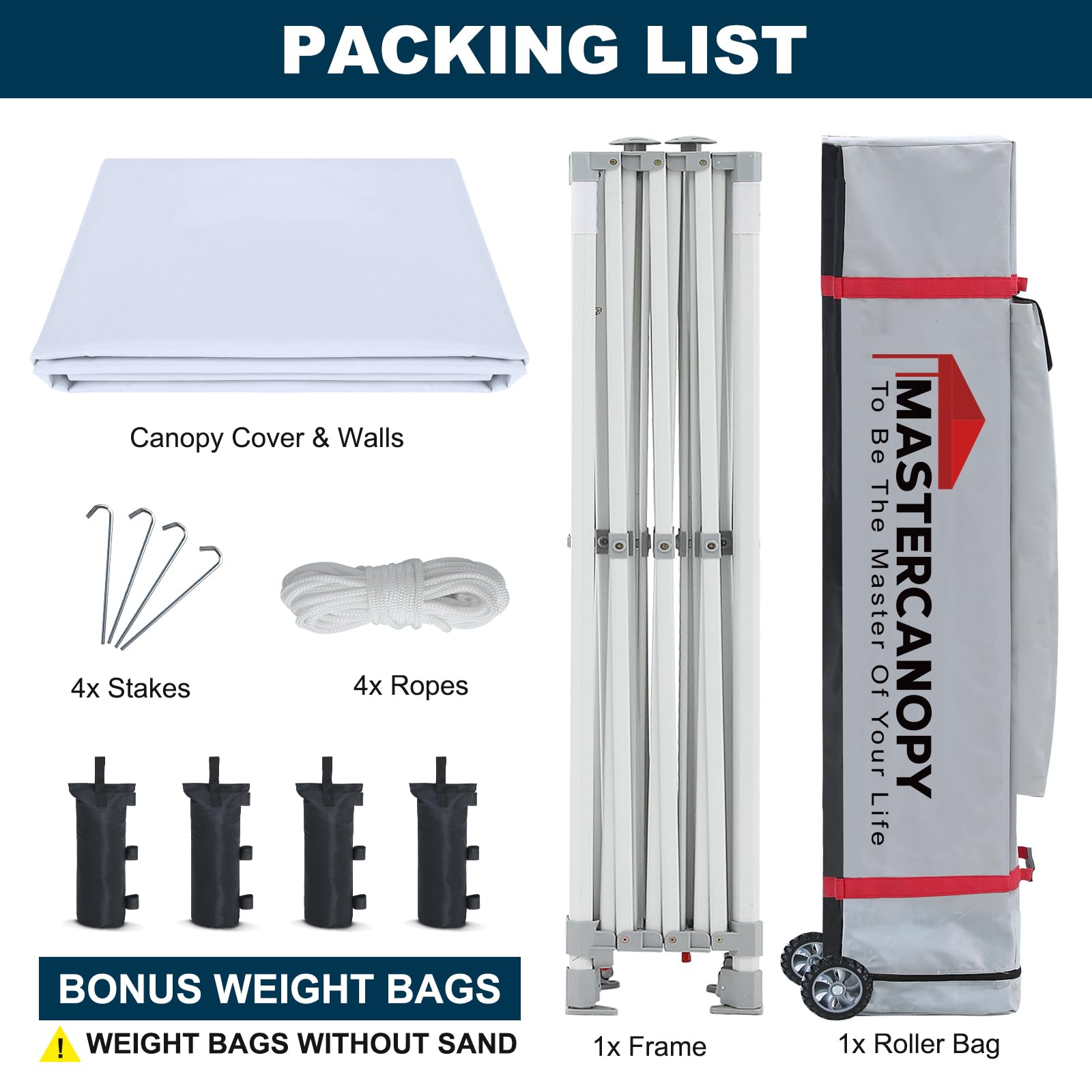 MASTERCANOPY 10x10 Premium Heavy Duty Pop Up Commercial Instant Canopy with Sidewalls(10x10 Blue)
