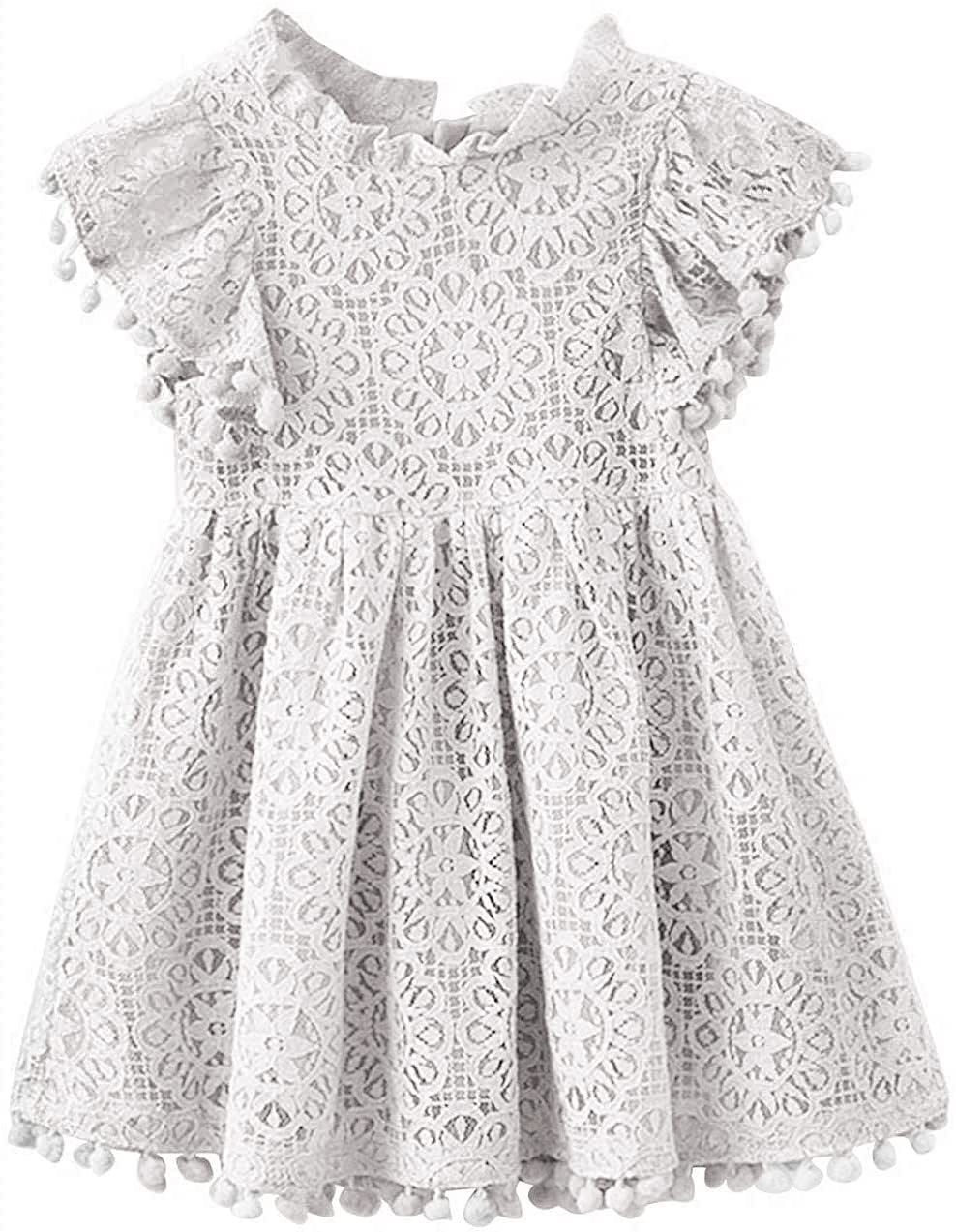 APRIL GIRL Flower Girl Dress, Lace Dress 3/4 Sleeve Dress