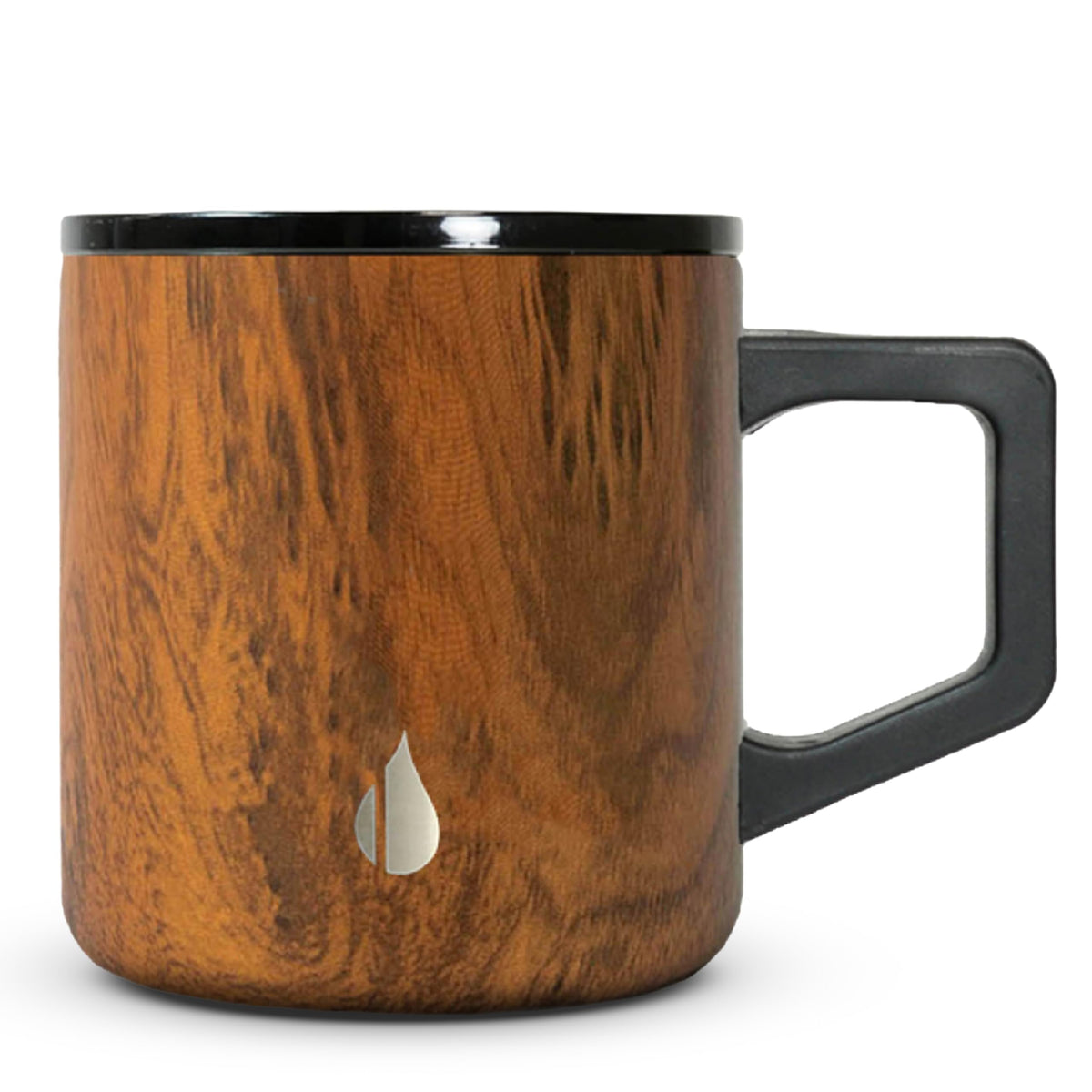 Elemental Insulated Coffee Mug - Triple-Wall Stainless Steel Summit Travel Cup for Hot and Cold Drinks - Thermal Coffee Mug with Lid and Handle for Camping, Office & Travel 12oz - Black