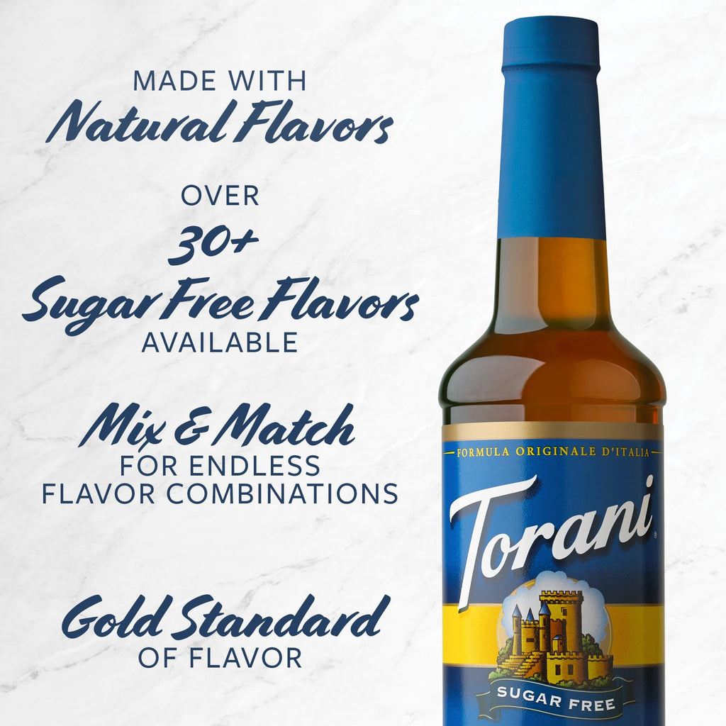 Torani Sugar Free Flavored Drink Syrup Coffee Favorites Variety Pack, Caramel, Peanut Butter Cup, Vanilla & Brown Sugar Cinnamon, 25.4 fl oz (Set of 4)